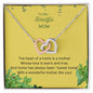 To My Beautiful Mom Heart Necklace Mother's Poem necklace gift, Cute Anniversary Or Birthday Gift Mother's Day Love you Mom