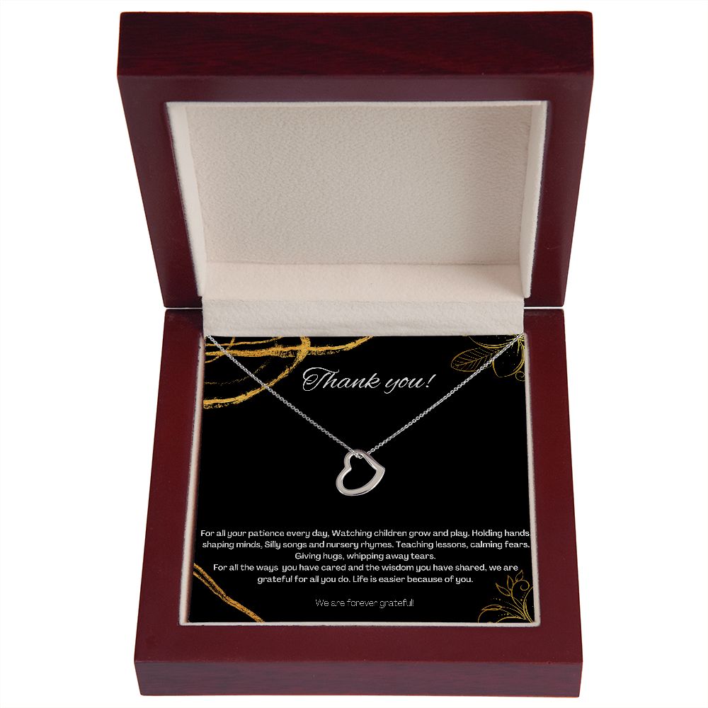 Daycare Teacher Gift, Caregiver thank you Necklace