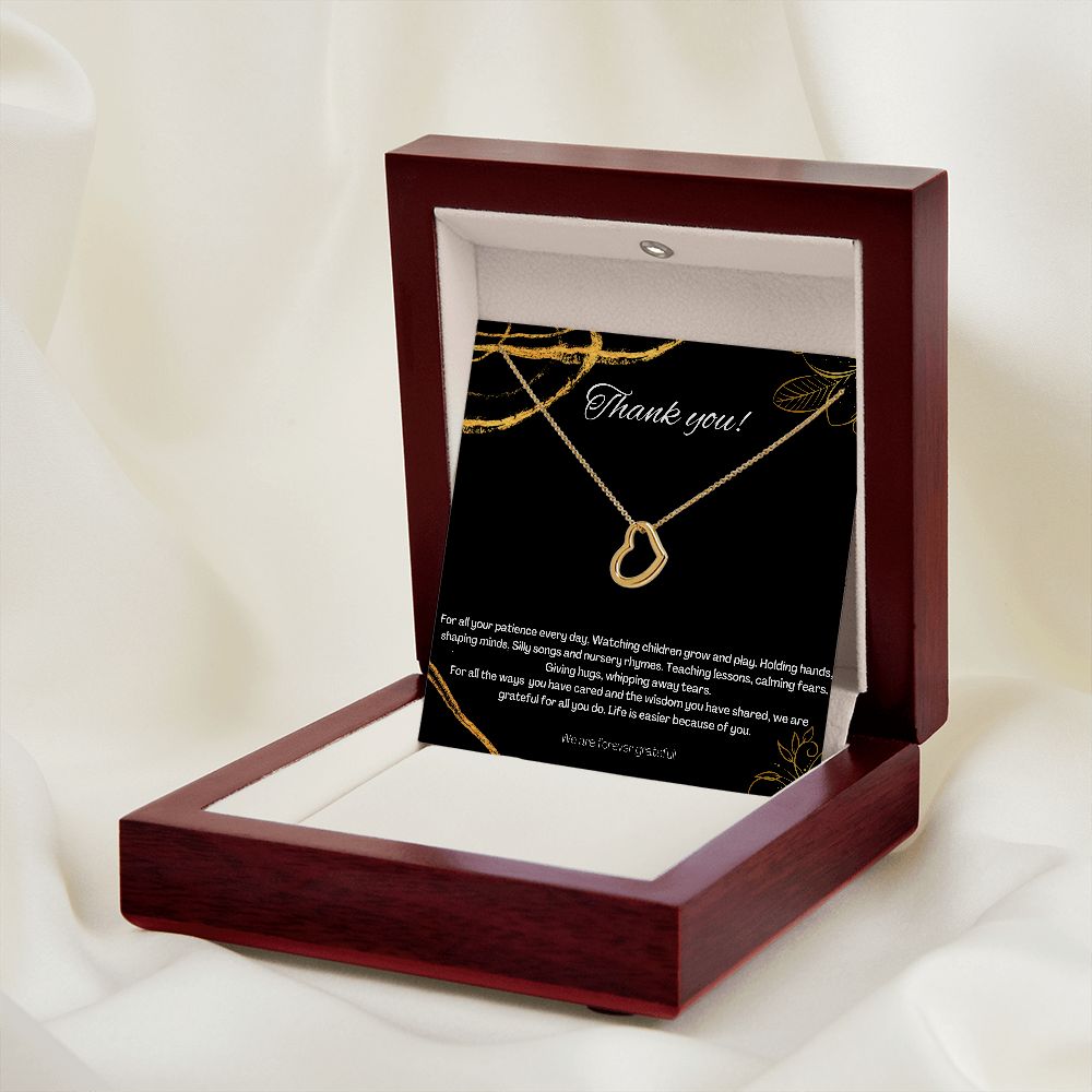 Daycare Teacher Gift, Caregiver thank you Necklace