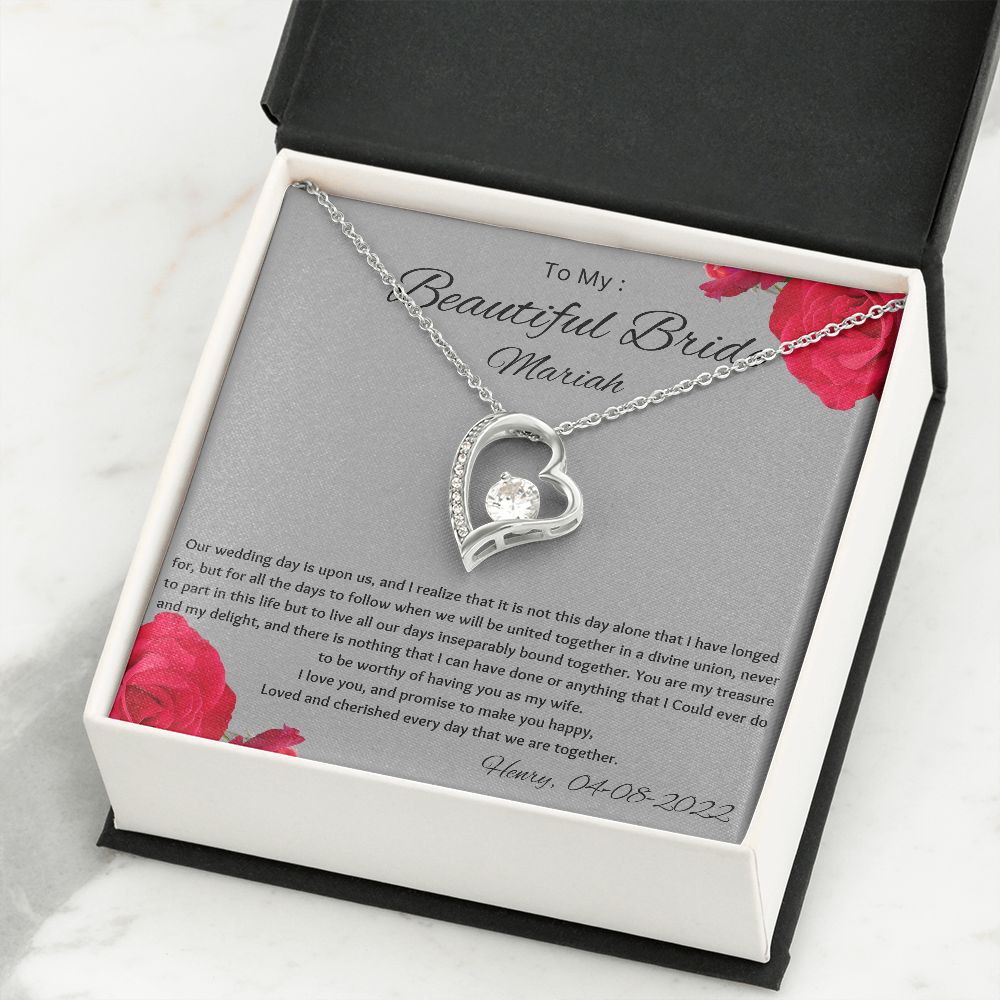 To My Beautiful Bridge Groom to Bride Gift on Wedding day Gift For Bride From Groom