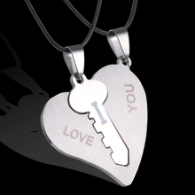 Load image into Gallery viewer, 2 PC Set Heart I love you Necklace Black Robe necklace Set