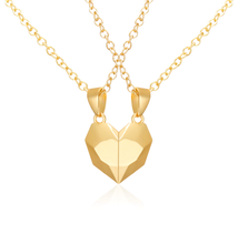 Load image into Gallery viewer, 2 PC Set Heart Necklace - Trendy Heart necklace Gift for couples, Gift for BBF