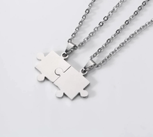 Load image into Gallery viewer, 2 PC Set I love you Puzzle necklace Set Couple's GIFT