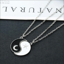 Load image into Gallery viewer, 2 PC Couple Necklace - Trendy Couple necklace Silver tone Ying Yang