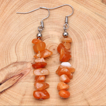Load image into Gallery viewer, Cute Silver tone Crystal Earrings Handmade Reiki & Chakra Gifts