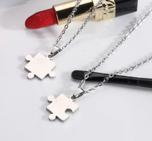 Load image into Gallery viewer, 2 PC Set I love you Puzzle necklace Set Couple's GIFT