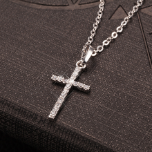 Load image into Gallery viewer, Dainty Necklace - Cross Necklace Handmade Gold Tone necklace & silver tone