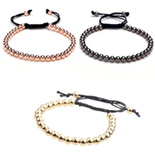 Load image into Gallery viewer, Elegant Trio: 3 PCS Bundle Hematite Bracelet Set in Rose Gold, Silver, and Gold