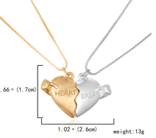 Load image into Gallery viewer, 2 PC Set I love you Heart necklace Set Couple's GIFT