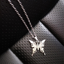 Load image into Gallery viewer, Butterfly Necklace - Trendy Butterfly necklace Silver tone Glow in the Dark