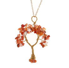 Load image into Gallery viewer, Natural Handmade Crystal Feng Shui Necklace Carnelian, Amethyst,