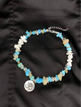 Load image into Gallery viewer, Turquoise, Moonstone & Citrine Crystal Chip Anklet