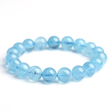 Load image into Gallery viewer, Blue Aquamarine Bracelet Powerful Bracelet 8mm handmade stretch bracelet