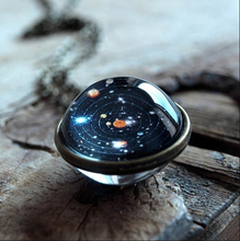 Load image into Gallery viewer, Universe Galaxy Necklace, Nebula Double-sided Glass Ball Pendant Necklace