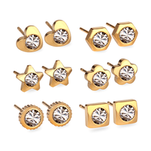 Load image into Gallery viewer, Surgical steel stud earrings set | tarnish free earrings Hypoallergenic earrings