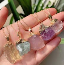 Load image into Gallery viewer, Natural Crystal pendant necklace Raw Crystals