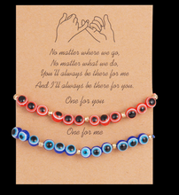 Load image into Gallery viewer, Turkish Evil Eye Protection Bracelet 2 PC SET BBF Gifts Couple Gift