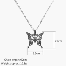 Load image into Gallery viewer, Butterfly Necklace - Trendy Butterfly necklace Silver tone Glow in the Dark