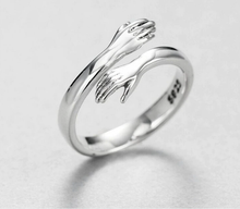 Load image into Gallery viewer, Hug Ring Couple Love Gift, Hand Friendship Ring, Hugging adjustable Ring