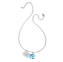 Load image into Gallery viewer, Blue Cloudy Sky Sphere Pendant Necklace Dream Designer necklace Circle charm