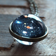 Load image into Gallery viewer, Universe Galaxy Necklace, Nebula Double-sided Glass Ball Pendant Necklace