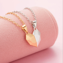 Load image into Gallery viewer, 2 PC Set Heart Necklace - Trendy Heart necklace Gift for couples, Gift for BBF