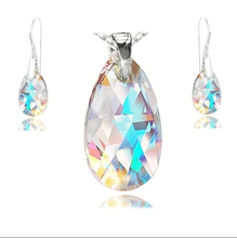 Load image into Gallery viewer, Cute Colorful Pendant Necklace & Earring set - Trendy necklace Silver tone