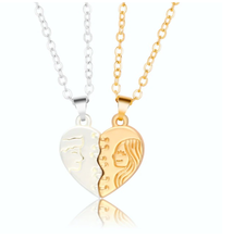 Load image into Gallery viewer, Lovers 2 PC Couple Necklace - Trendy Couple necklace Bbf Lovers