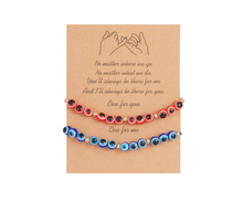 Load image into Gallery viewer, Turkish Evil Eye Protection Bracelet 2 PC SET BBF Gifts Couple Gift