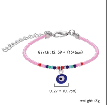 Load image into Gallery viewer, Turkish Evil Eye Protection Bracelet Pink Color, Fashion Bracelet