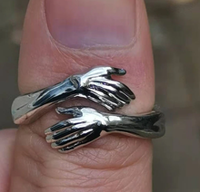 Load image into Gallery viewer, Hug Ring Couple Love Gift, Hand Friendship Ring, Hugging adjustable Ring