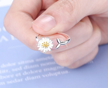 Load image into Gallery viewer, Adjustable Open Flower Ring High Quality 925 Stamped Sterling Silver Sunflower