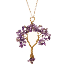 Load image into Gallery viewer, Natural Handmade Crystal Feng Shui Necklace Carnelian, Amethyst,