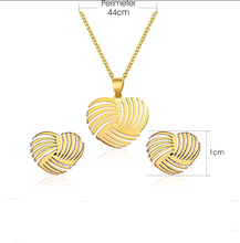 Load image into Gallery viewer, Cute Heart Dainty Necklace & earring Gift set Gold Tone