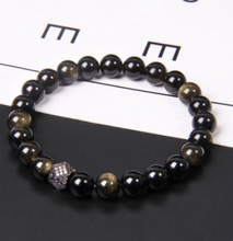 Load image into Gallery viewer, Black Obsidian Bracelet For healing & Protection Semi Precious bracelet