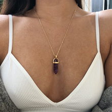 Load image into Gallery viewer, Natural Handmade Point Necklace Hexagon Chain Pendant Necklace Crystal For Woman