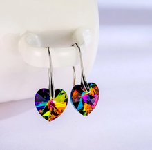 Load image into Gallery viewer, Handmade Small Natural Mini Colorful Heart Earrings , Cute Earrings Gift for her