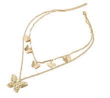 Load image into Gallery viewer, Butterfly Necklace - Trendy Butterfly Choker necklace Gold tone - Gift for her