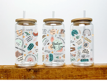 Load image into Gallery viewer, Daily Affirmations Beer Can glass | Boho Coffee Glass | Aesthetic Coffee Glass