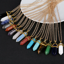Load image into Gallery viewer, Natural Handmade Point Necklace Hexagon Chain Pendant Necklace Crystal For Woman