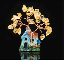 Load image into Gallery viewer, Miniature Mini Crystal Feng Shui Tree Gemstone Chip Crystal Tree Of Life/ Chakra Tree Healing