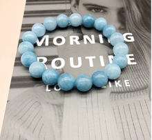 Load image into Gallery viewer, Blue Chalcedony Bracelet Powerful Bracelet 8mm Healing Energy Crystal
