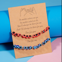 Load image into Gallery viewer, Turkish Evil Eye Protection Bracelet 2 PC SET BBF Gifts Couple Gift