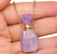 Load image into Gallery viewer, Perfume Bottle Necklace Made with Genuine Stones