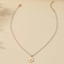 Load image into Gallery viewer, Pearl Daisy Choker Necklace - Trendy Pearl necklace Gold tone