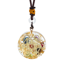 Load image into Gallery viewer, Orgonite Pendant Necklace Metatron Cosmic Healing Necklace