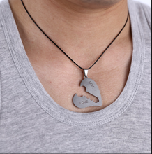 Load image into Gallery viewer, 2 PC Set Heart I love you Necklace Black Robe necklace Set