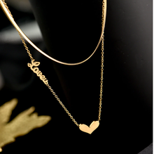 Load image into Gallery viewer, Stainless Steel Heart Love Double Necklace ( Self Love Necklace )