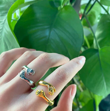 Load image into Gallery viewer, Hug Ring Couple Love Gift, Hand Friendship Ring, Hugging adjustable Ring