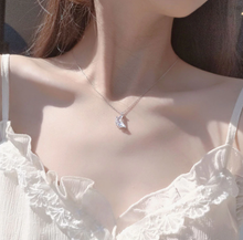 Load image into Gallery viewer, Moon Pendant necklace, 18mm Silver plated pewter charm, Gorgeous Shinny MOON Necklace